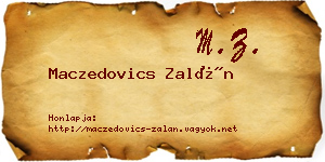 Maczedovics Zalán névjegykártya